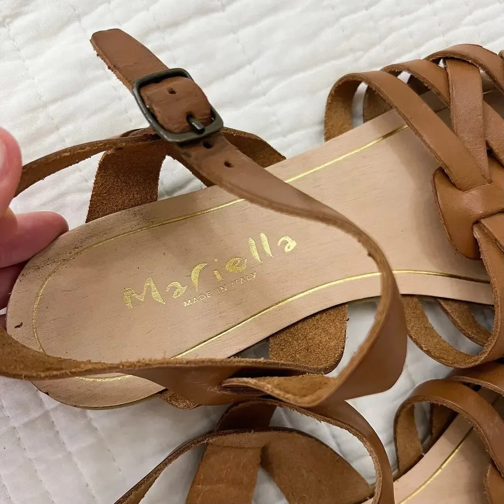 Mariella Brown Strappy Sandals Women's Size 7.5/8